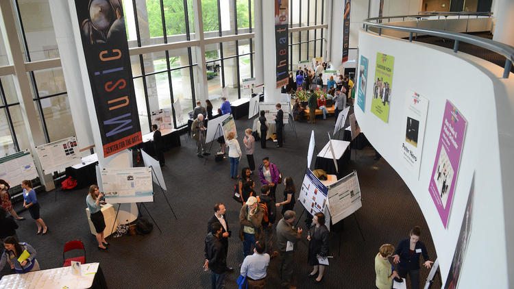people exploring a convention